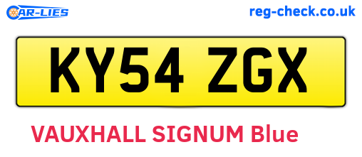 KY54ZGX are the vehicle registration plates.