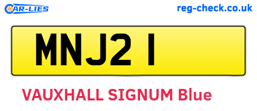 MNJ21 are the vehicle registration plates.