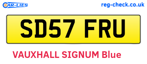 SD57FRU are the vehicle registration plates.