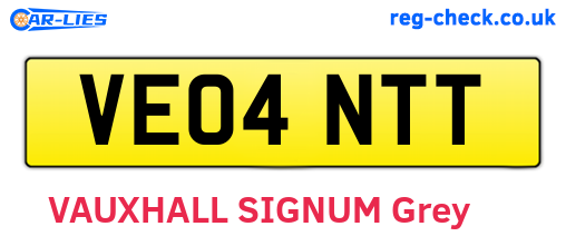 VE04NTT are the vehicle registration plates.