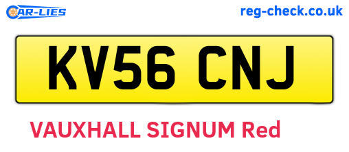 KV56CNJ are the vehicle registration plates.