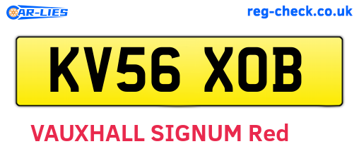KV56XOB are the vehicle registration plates.