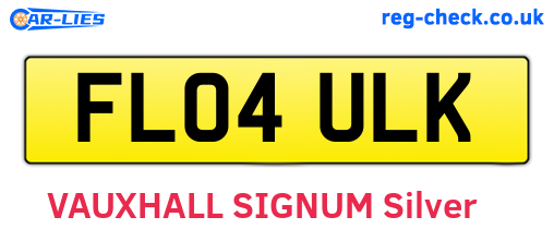 FL04ULK are the vehicle registration plates.