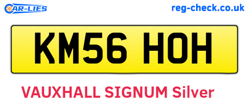 KM56HOH are the vehicle registration plates.