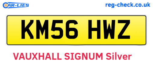 KM56HWZ are the vehicle registration plates.