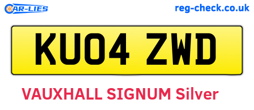 KU04ZWD are the vehicle registration plates.