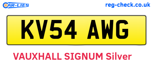 KV54AWG are the vehicle registration plates.