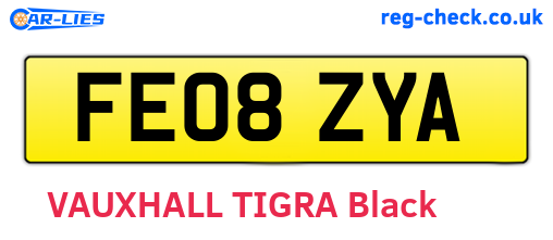 FE08ZYA are the vehicle registration plates.