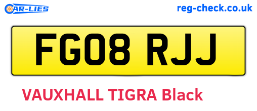 FG08RJJ are the vehicle registration plates.