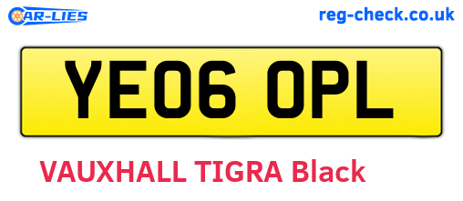 YE06OPL are the vehicle registration plates.