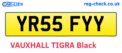 YR55FYY are the vehicle registration plates.