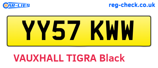 YY57KWW are the vehicle registration plates.