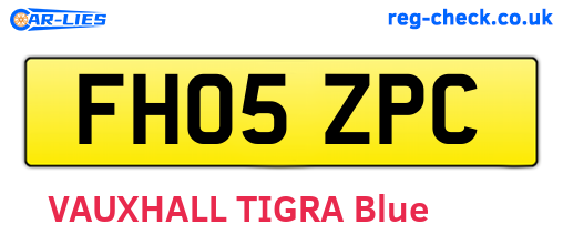 FH05ZPC are the vehicle registration plates.