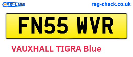 FN55WVR are the vehicle registration plates.