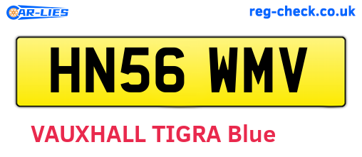 HN56WMV are the vehicle registration plates.