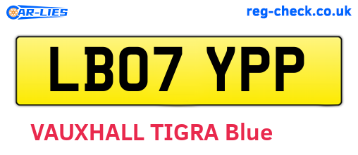 LB07YPP are the vehicle registration plates.