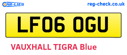 LF06OGU are the vehicle registration plates.