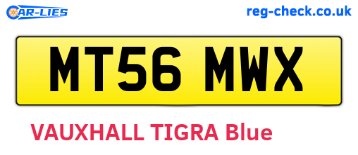MT56MWX are the vehicle registration plates.