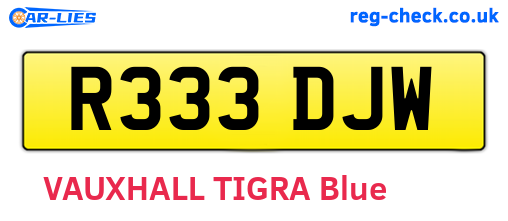 R333DJW are the vehicle registration plates.