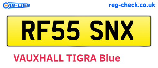 RF55SNX are the vehicle registration plates.