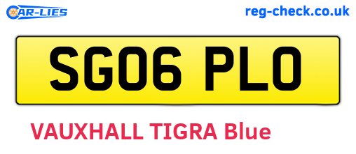 SG06PLO are the vehicle registration plates.