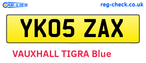YK05ZAX are the vehicle registration plates.