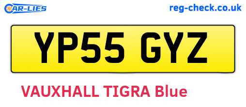YP55GYZ are the vehicle registration plates.