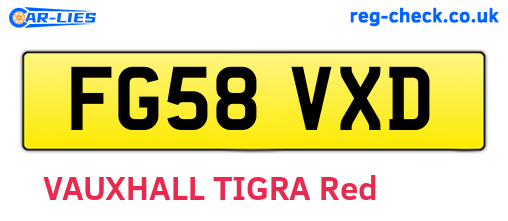 FG58VXD are the vehicle registration plates.