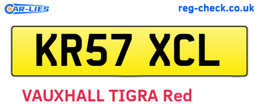 KR57XCL are the vehicle registration plates.
