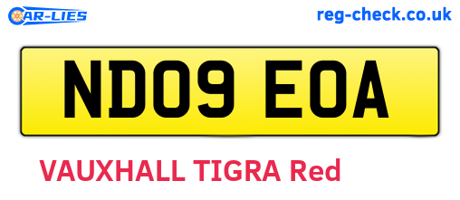 ND09EOA are the vehicle registration plates.