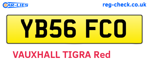 YB56FCO are the vehicle registration plates.