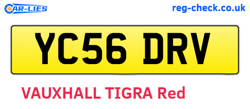 YC56DRV are the vehicle registration plates.