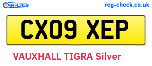 CX09XEP are the vehicle registration plates.