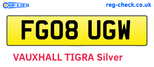 FG08UGW are the vehicle registration plates.