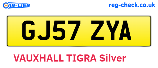 GJ57ZYA are the vehicle registration plates.