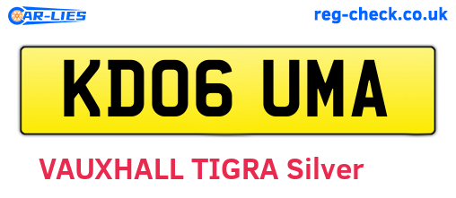KD06UMA are the vehicle registration plates.