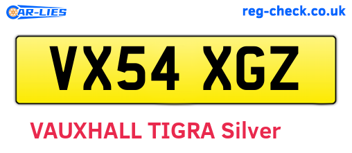 VX54XGZ are the vehicle registration plates.