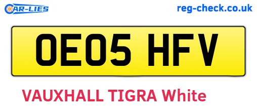 OE05HFV are the vehicle registration plates.