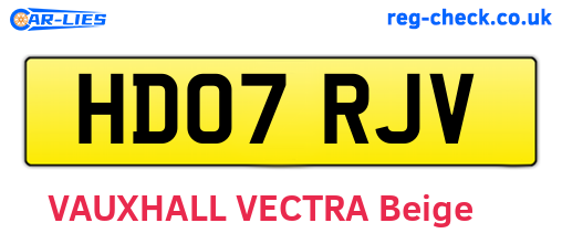 HD07RJV are the vehicle registration plates.