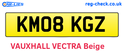 KM08KGZ are the vehicle registration plates.