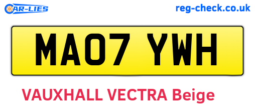 MA07YWH are the vehicle registration plates.