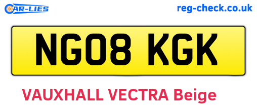 NG08KGK are the vehicle registration plates.