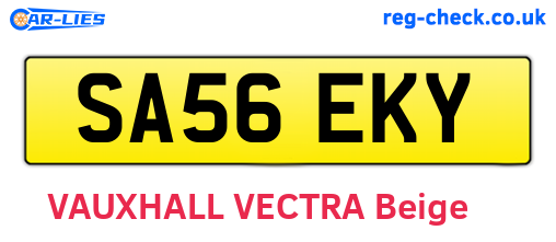 SA56EKY are the vehicle registration plates.