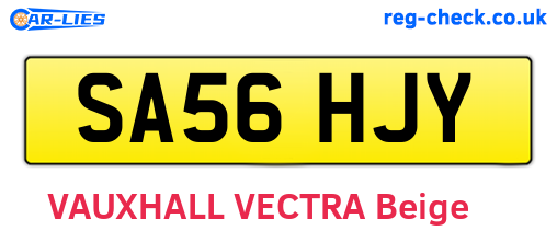 SA56HJY are the vehicle registration plates.