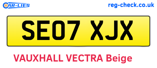 SE07XJX are the vehicle registration plates.