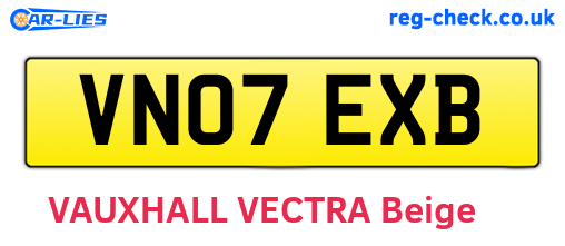 VN07EXB are the vehicle registration plates.