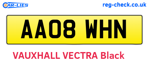 AA08WHN are the vehicle registration plates.