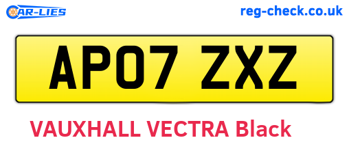 AP07ZXZ are the vehicle registration plates.
