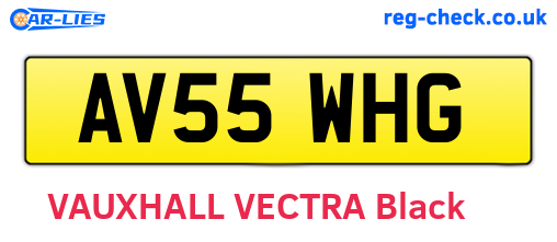 AV55WHG are the vehicle registration plates.