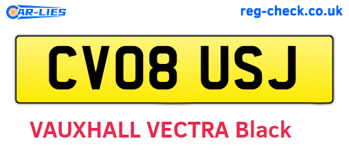 CV08USJ are the vehicle registration plates.